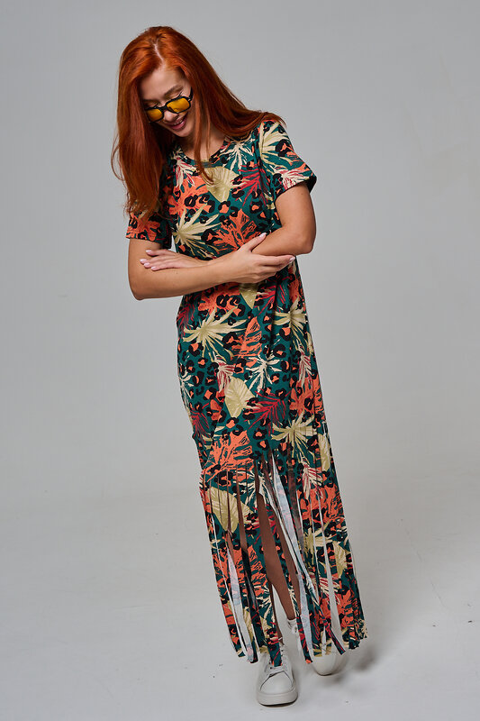 Натали Платье 569434 7480 листья на зеленом