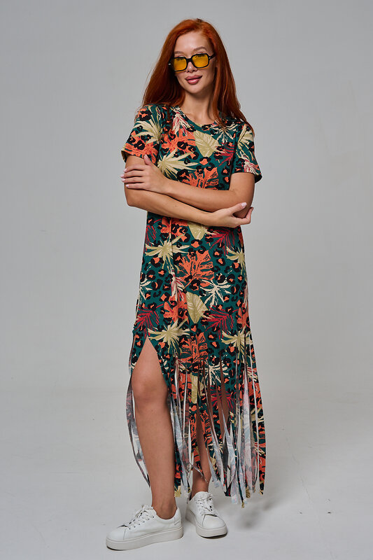 Натали Платье 569434 7480 листья на зеленом