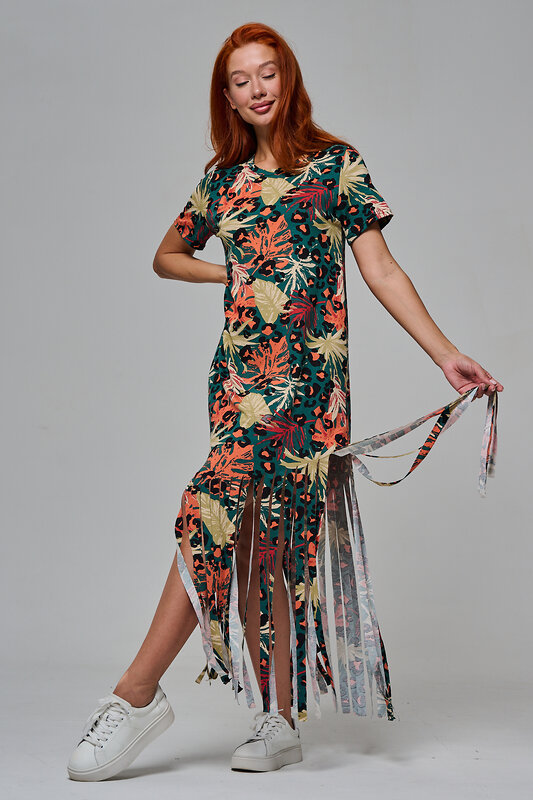 Натали Платье 569434 7480 листья на зеленом