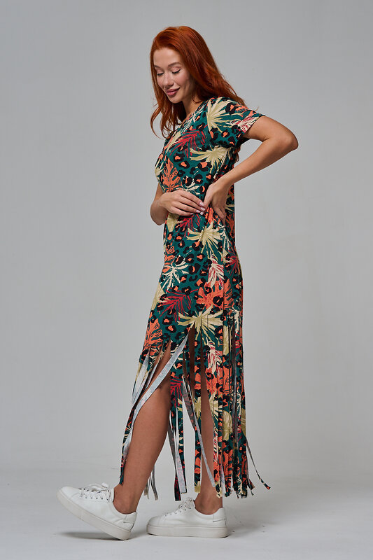 Натали Платье 569434 7480 листья на зеленом