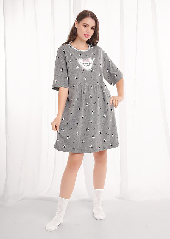 CLEVER Платье 569452 LDR26-1210/2 меланж т.серый/белый