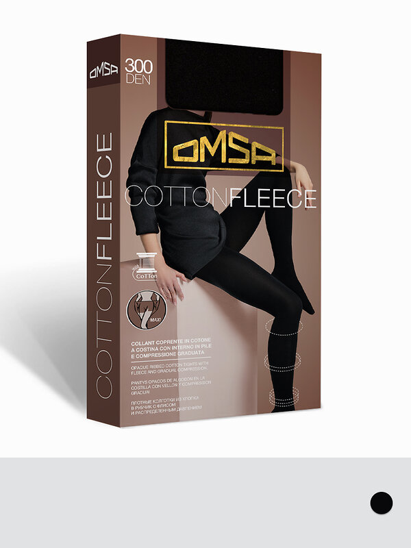 Omsa Колготки 569569 COTTON FLEECE 300 MAXI Nero (Черный)