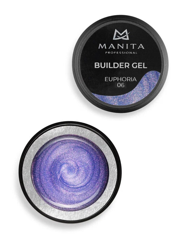 MANITA Гель моделирующий для ногтей с хлопьями юки / Builder Gel Euphoria №06, 15 мл 569584 28105 