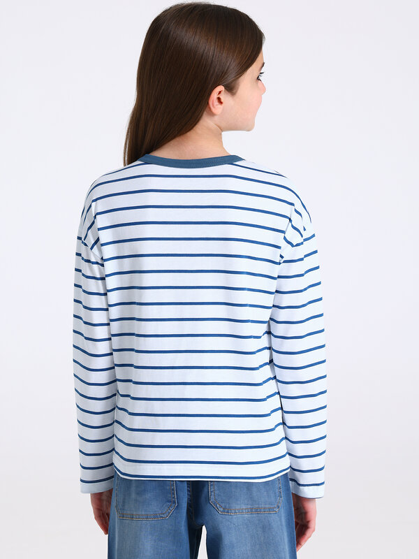Апрель Лонгслив 569740 1ДДЛД4896001н полоска белый +синий
