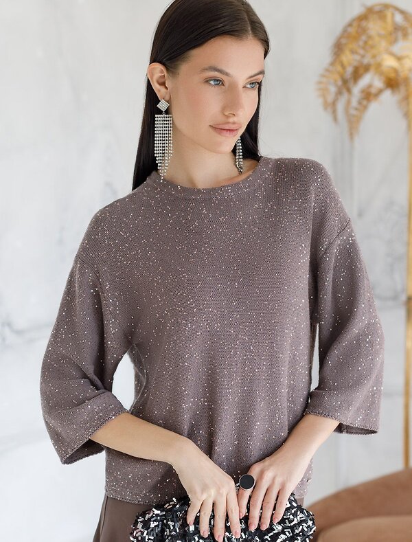 VILATTE Джемпер 569808 D39.363 кофейный