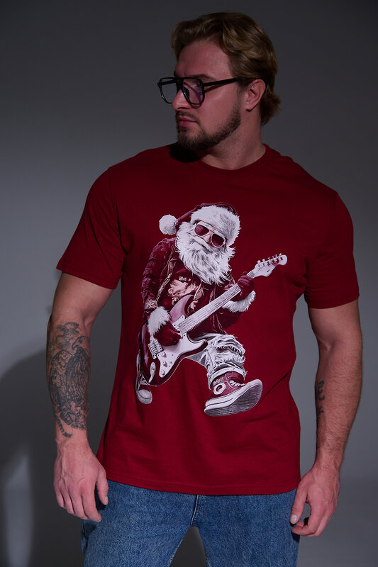 Натали Футболка 569812 8581 бордо+Д мороз с гитарой