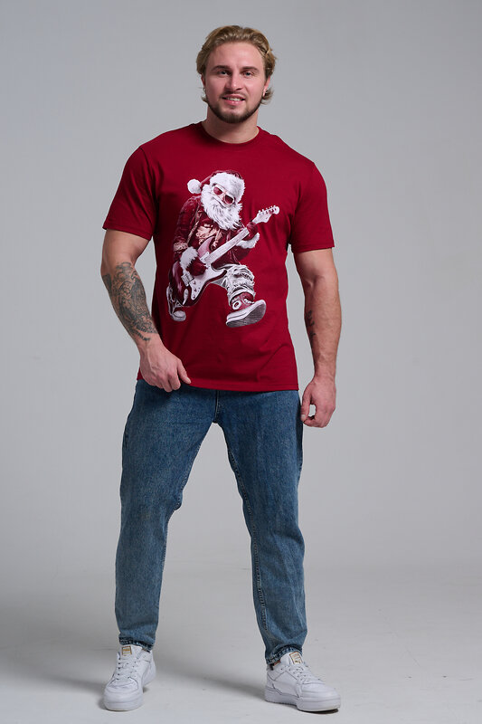 Натали Футболка 569812 8581 бордо+Д мороз с гитарой