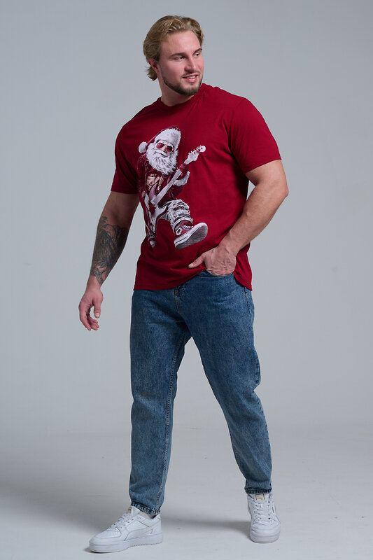 Натали Футболка 569812 8581 бордо+Д мороз с гитарой