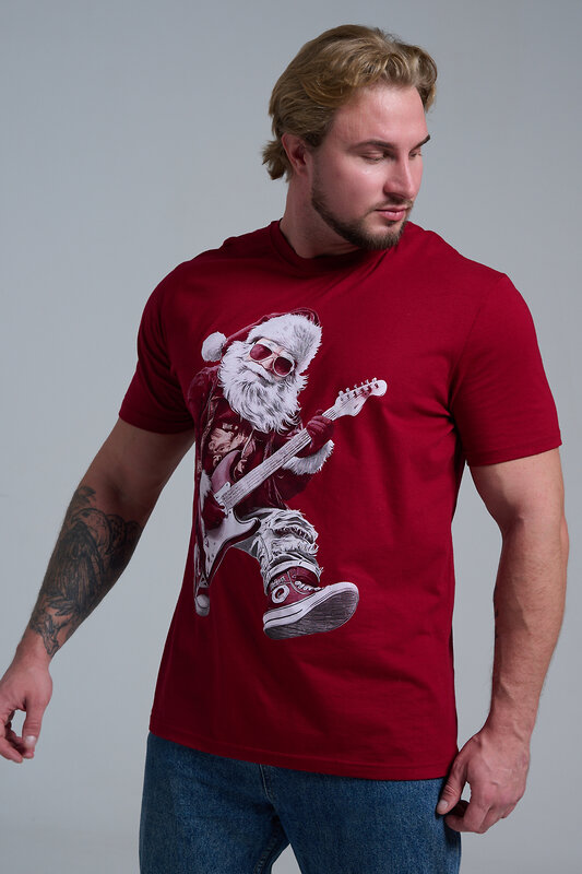 Натали Футболка 569812 8581 бордо+Д мороз с гитарой