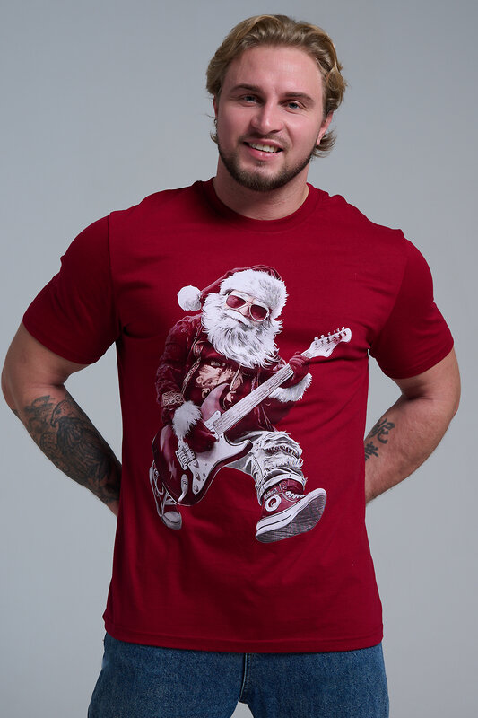 Натали Футболка 569812 8581 бордо+Д мороз с гитарой