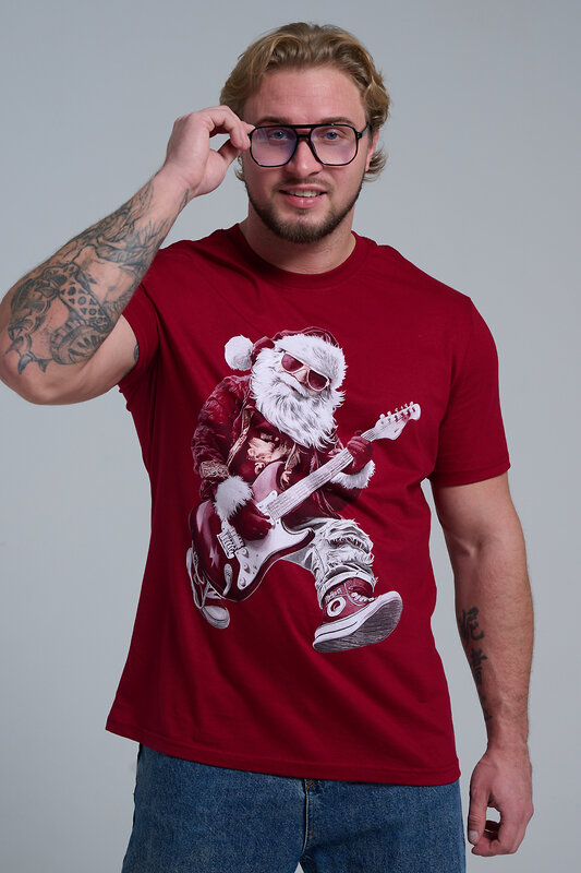 Натали Футболка 569812 8581 бордо+Д мороз с гитарой