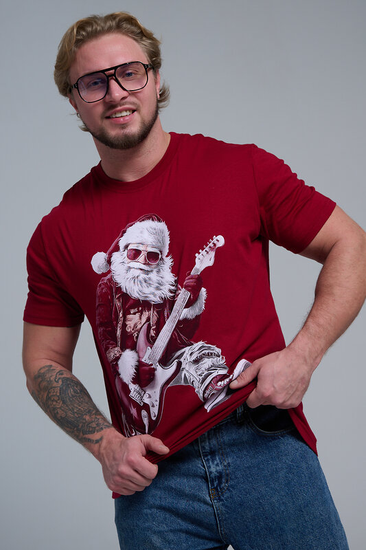 Натали Футболка 569812 8581 бордо+Д мороз с гитарой