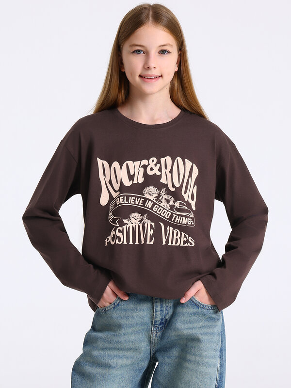 Апрель Лонгслив 569829 1ДДЛД4576001 темно-коричневый