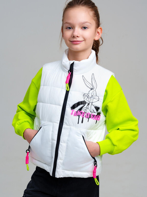 PLAYTODAY Жилет 570030 12541002 белый,черный,фуксия