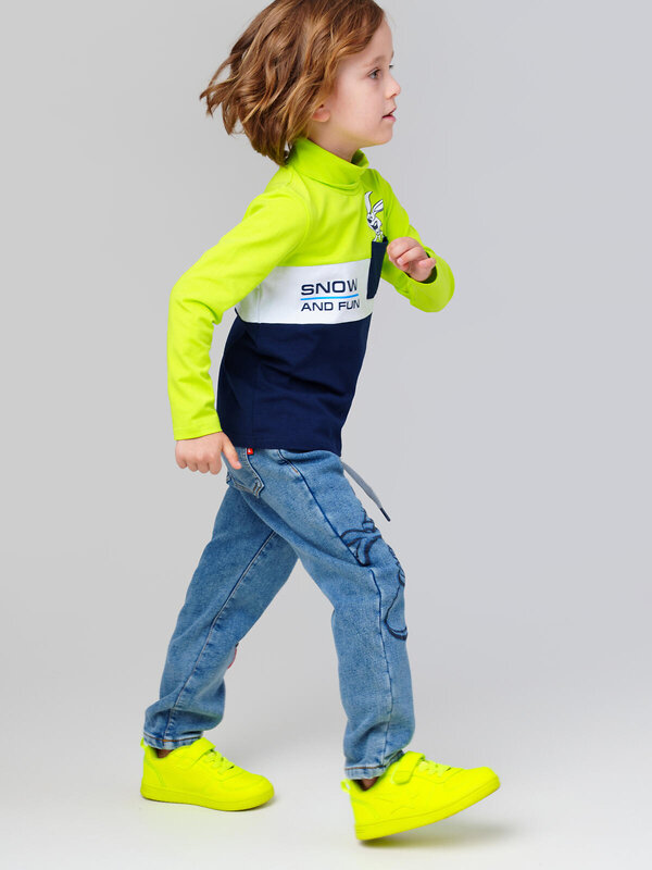 PLAYTODAY Водолазка 570088 32512232 белый,ярко-зеленый,тёмно-синий