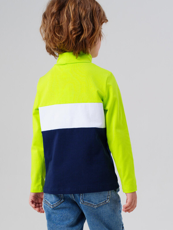 PLAYTODAY Водолазка 570088 32512232 белый,ярко-зеленый,тёмно-синий