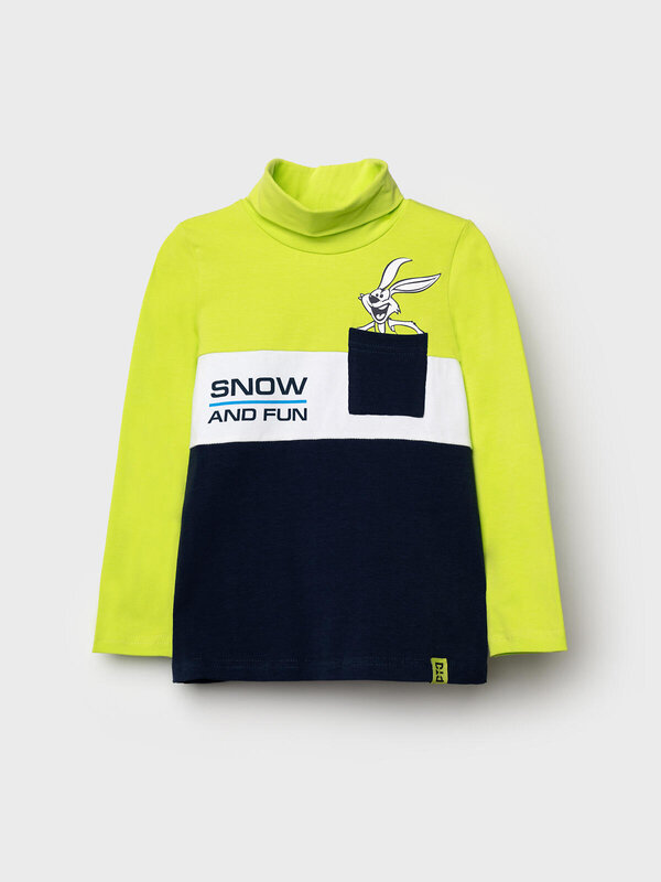 PLAYTODAY Водолазка 570088 32512232 белый,ярко-зеленый,тёмно-синий