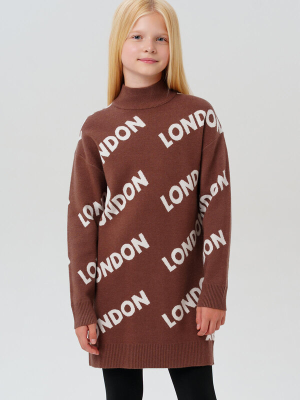 PLAYTODAY Платье 570210 32521471 коричневый,белый