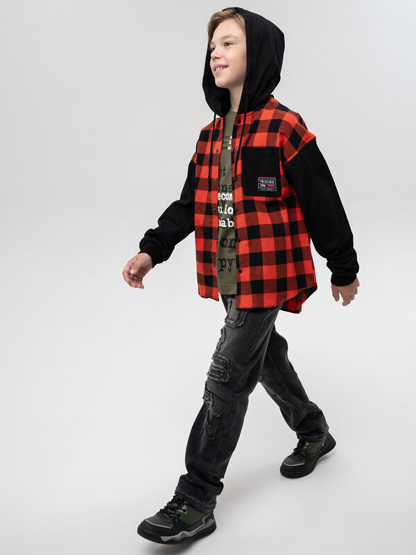 PLAYTODAY Рубашка 570220 32511241 черный,красный