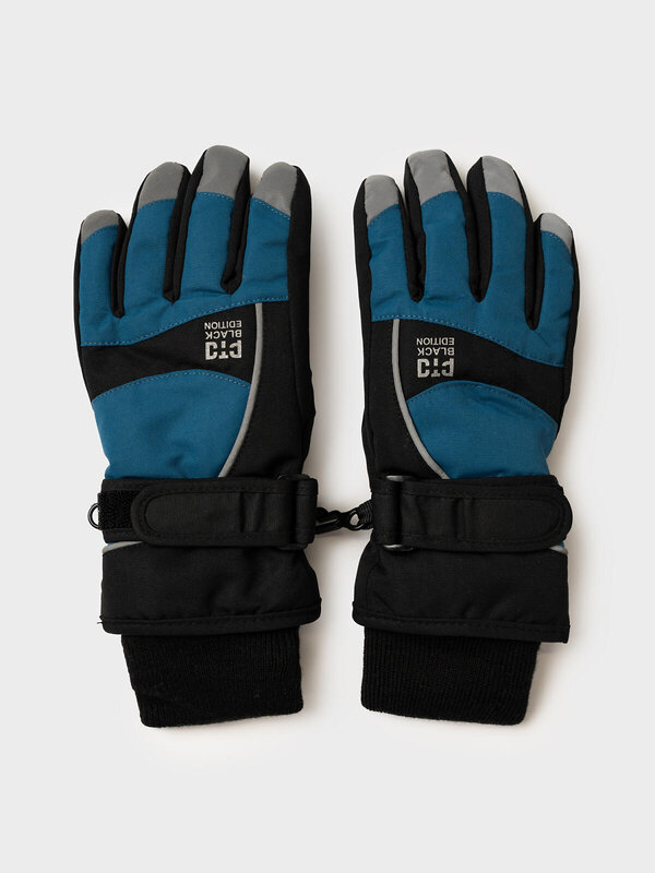 PLAYTODAY Перчатки 570222 32511464 черный,тёмно-синий,светоотражающий