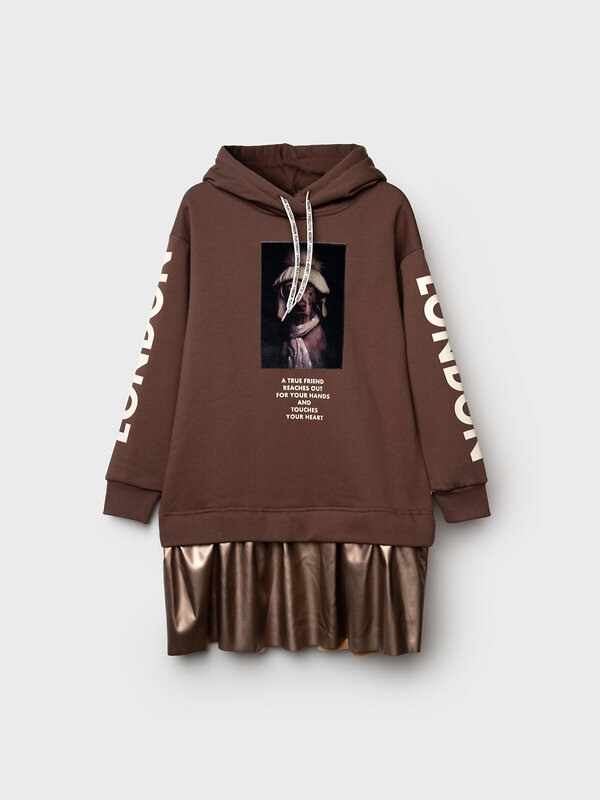 PLAYTODAY Платье 570248 32521469 коричневый,золотой