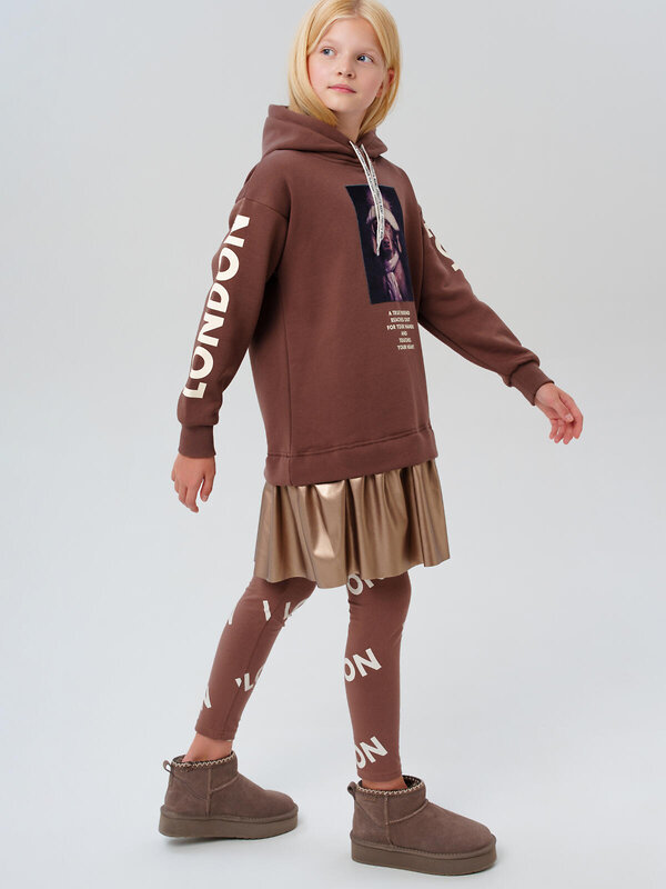 PLAYTODAY Платье 570248 32521469 коричневый,золотой