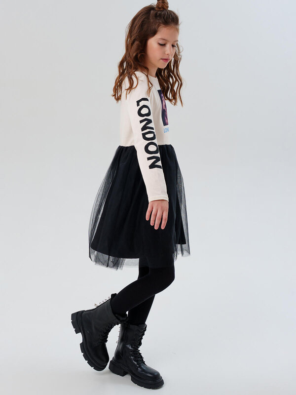 PLAYTODAY Платье 570252 32521468 молочный,черный