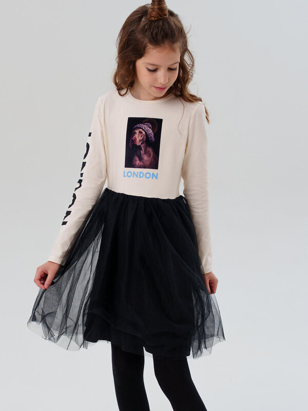 PLAYTODAY Платье 570252 32521468 молочный,черный