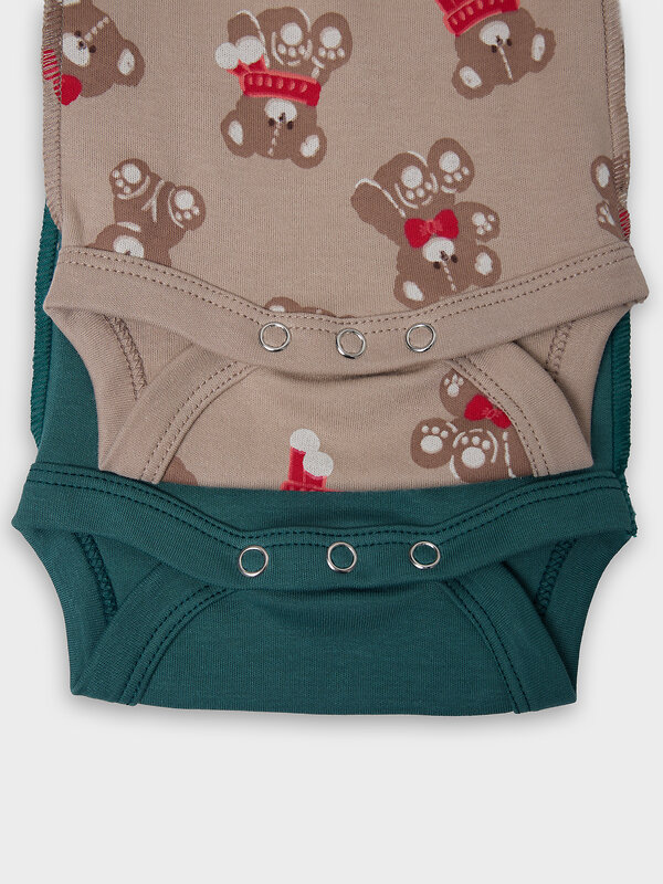 MARK FORMELLE Боди детское 570329 13015-1-2 НГ мишутки на бежевом +изумруд