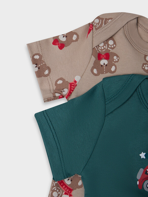 MARK FORMELLE Боди детское 570330 13015-2 НГ мишутки на бежевом +изумруд