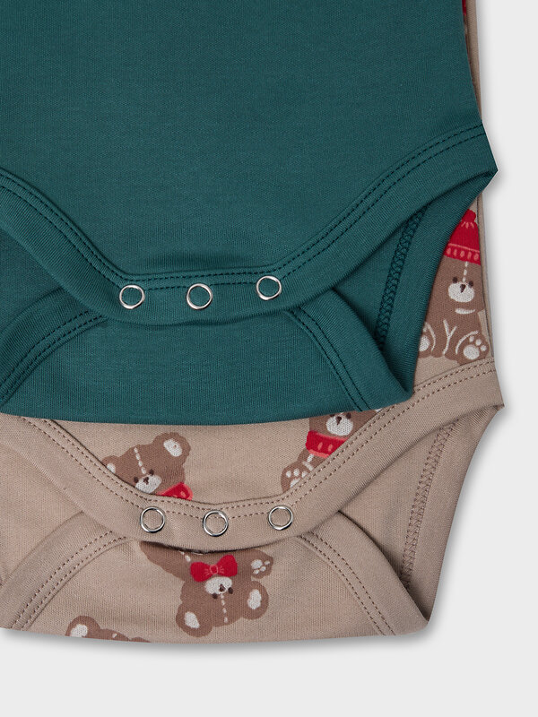MARK FORMELLE Боди детское 570330 13015-2 НГ мишутки на бежевом +изумруд