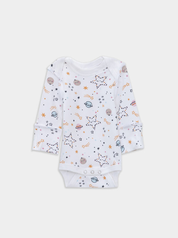 MARK FORMELLE Боди детское 570332 13016-1-2 космос на белом +кристальная роза