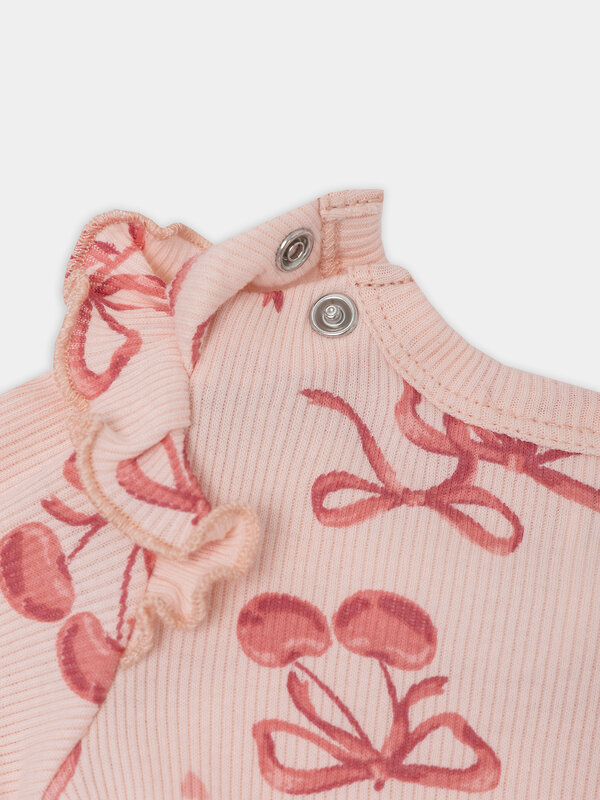 MARK FORMELLE Боди детское 570335 13017-2 сердечки на белоснежном +бантики на персике