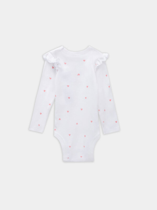 MARK FORMELLE Боди детское 570335 13017-2 сердечки на белоснежном +бантики на персике