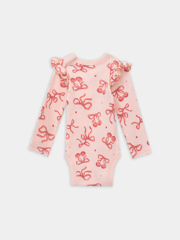 MARK FORMELLE Боди детское 570335 13017-2 сердечки на белоснежном +бантики на персике