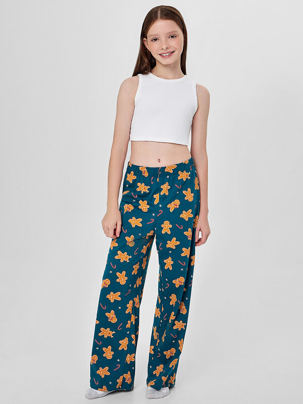 MARK FORMELLE Брюки 570354 587001 праздничные печеньки на зеленом