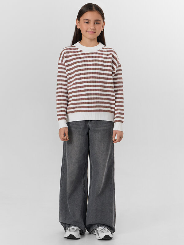 MARK FORMELLE Джемпер 570561 127967 брауни полоска на сливочном