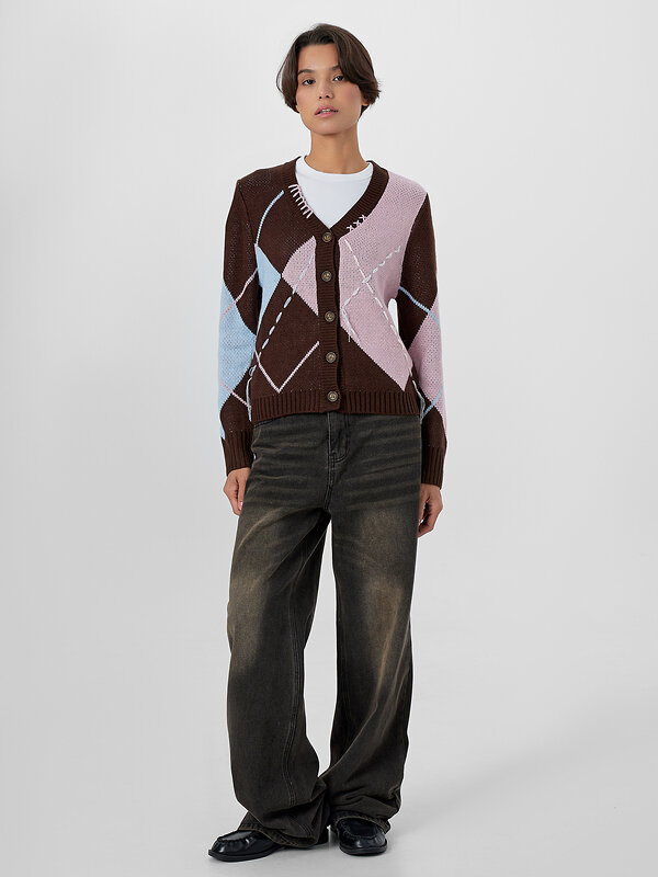 MARK FORMELLE Джемпер 570585 122664 коричневый в ромбы