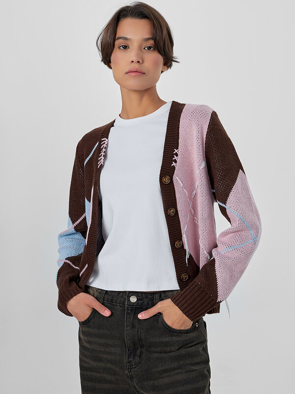 MARK FORMELLE Джемпер 570585 122664 коричневый в ромбы