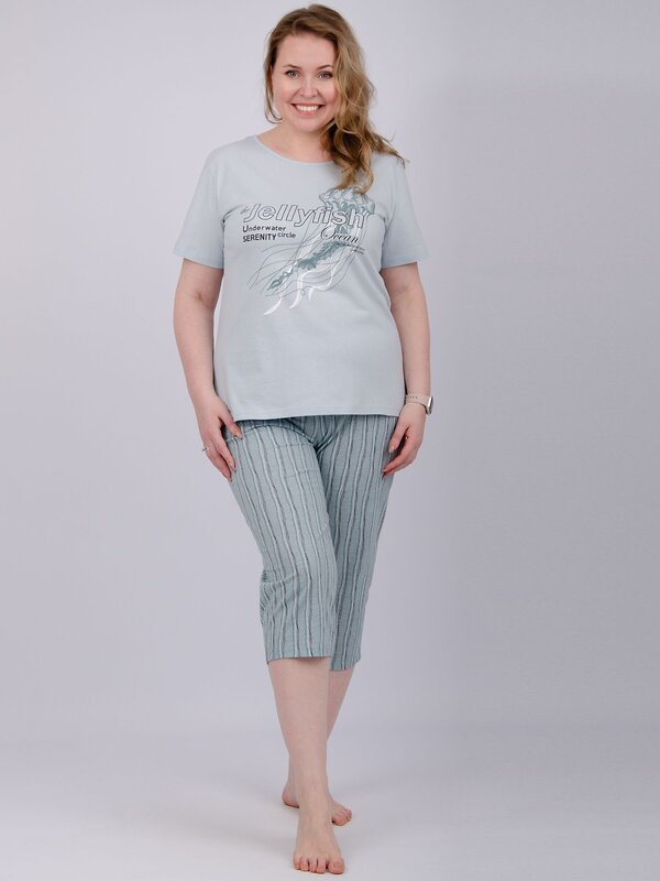 Malina Пижама 570597 3168 эвкалипт/светло-голубой