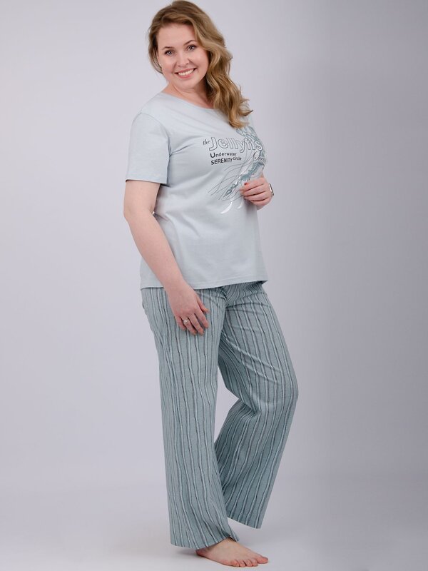 Malina Пижама 570598 3168б эвкалипт/светло-голубой