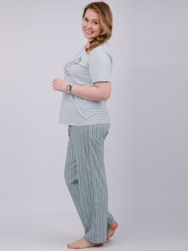 Malina Пижама 570598 3168б эвкалипт/светло-голубой