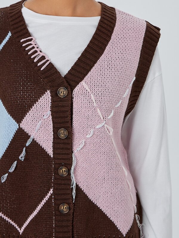 MARK FORMELLE Жилет 570702 172134 коричневый в ромбы