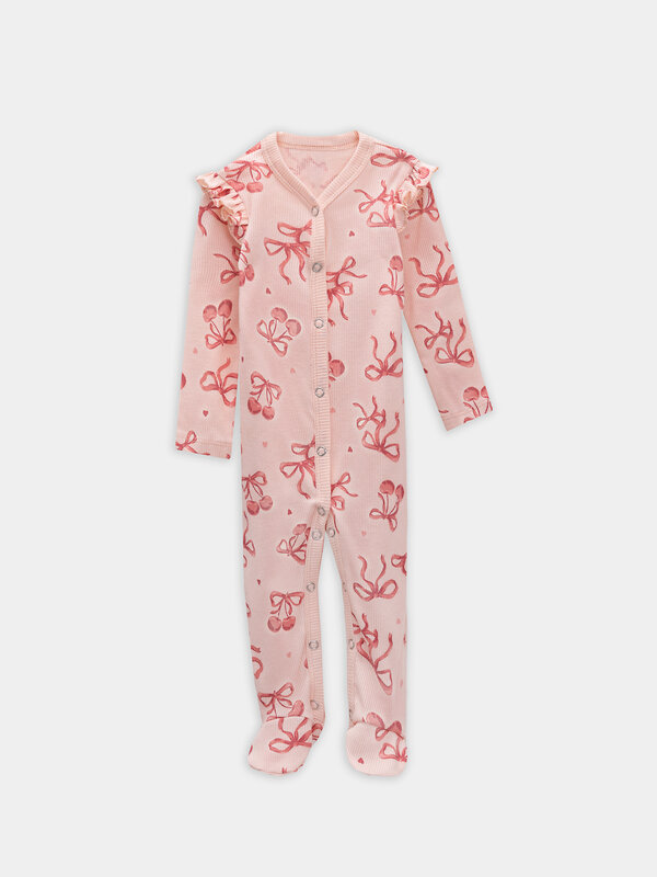 MARK FORMELLE Комбинезон 570715 14007-2 сердечки на белоснежном +бантики на персике