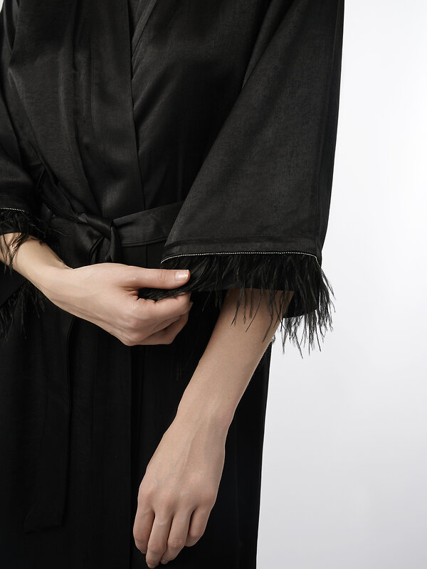 INDEFINI Халат 570788 5197SYC Черный