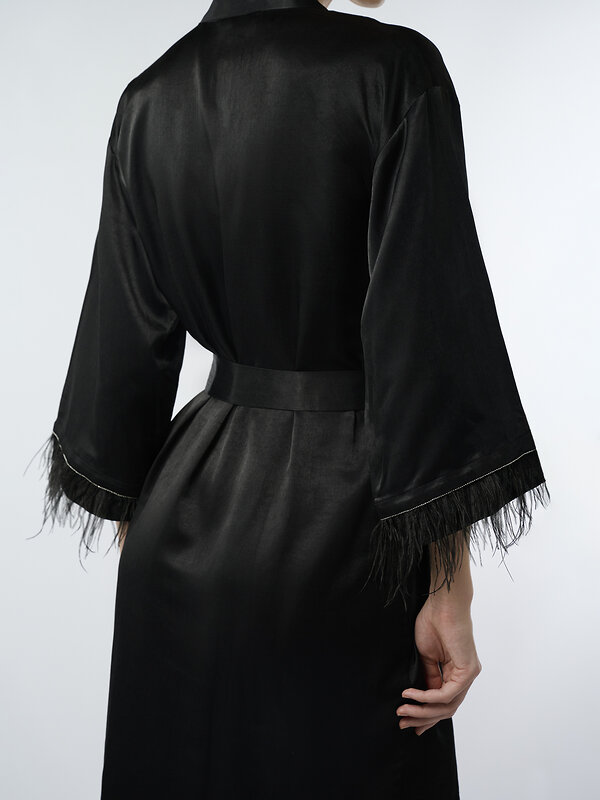 INDEFINI Халат 570788 5197SYC Черный