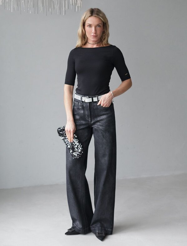 VILATTE Джинсы 570930 D54.311 черный-серебряный