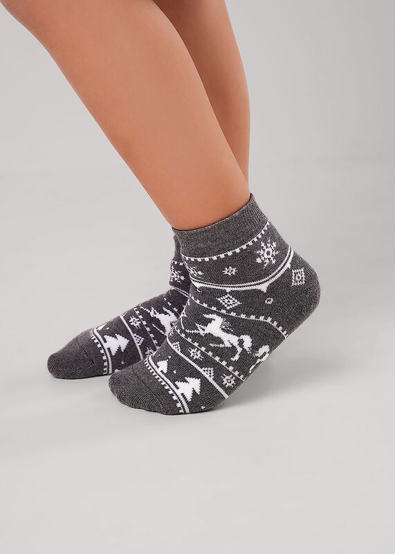 CLEVER Носки 570955 С4550П 24 меланж т.серый