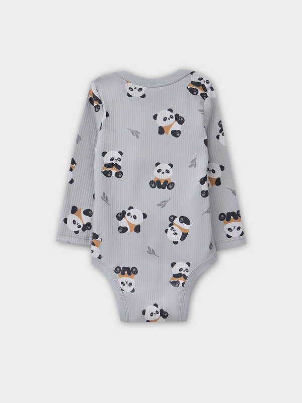 MARK FORMELLE Боди детское 571008 13018-2 пандочки на сером +лапки на охре