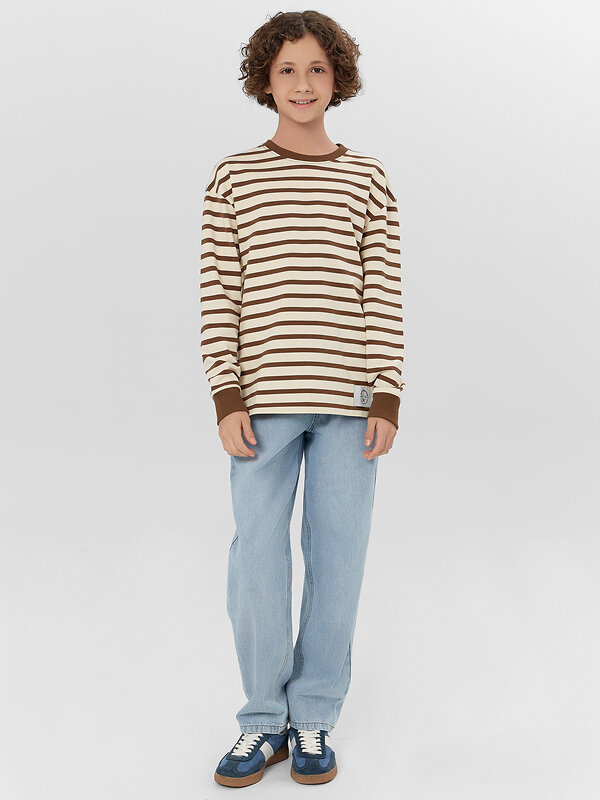 MARK FORMELLE Лонгслив 571044 123434/1 молочно -коричневая полоска